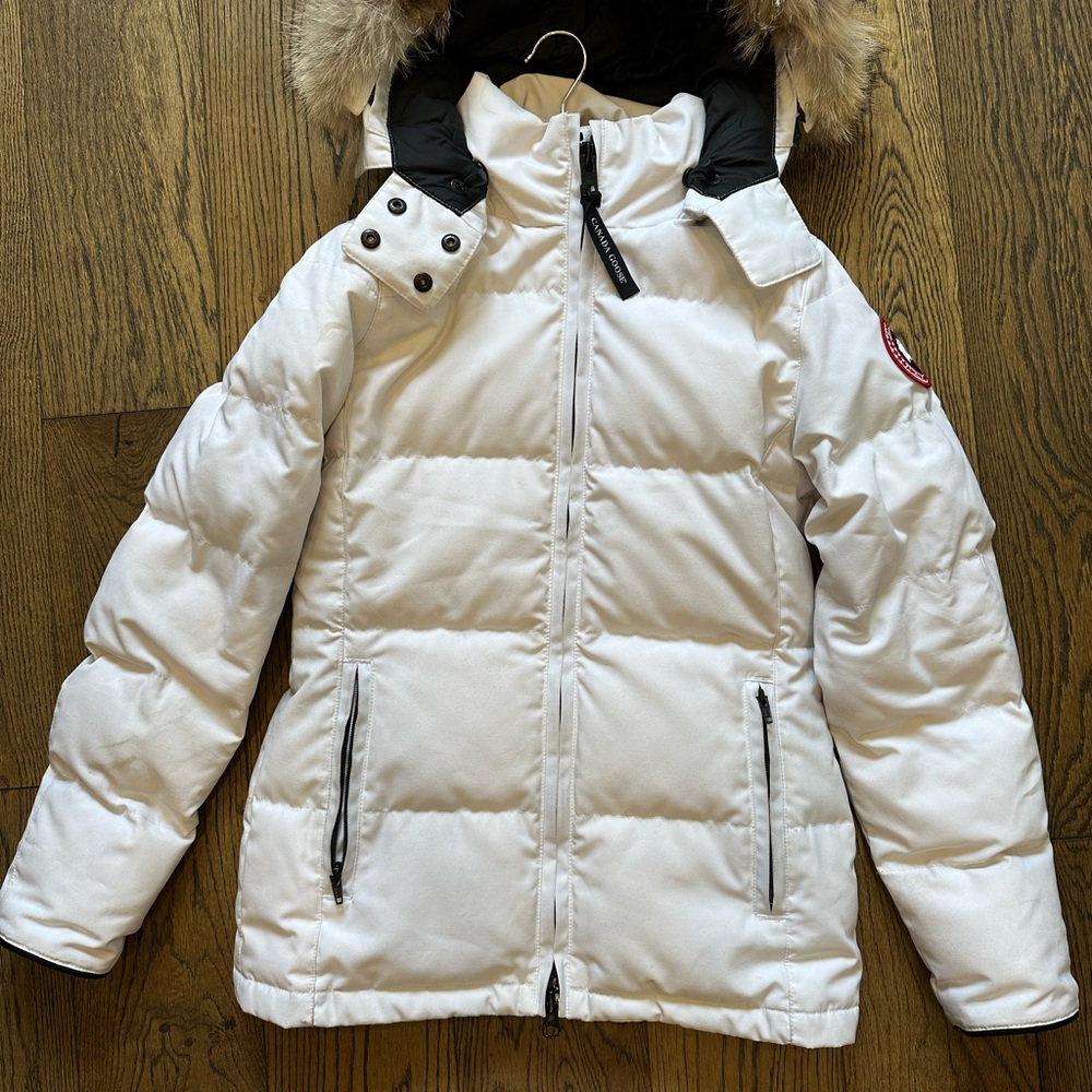 Canada Goose White Solaris Parka